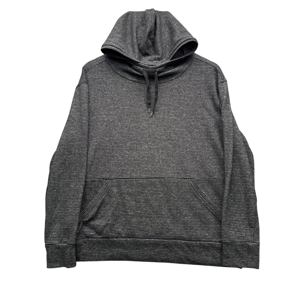 Champion Elite Hoodie Men's Size L Gray Striped Long Sleeve Outdoor Sweatshirt